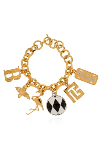 Balmain Miami Pendant Bracelet In Gold