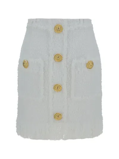 Balmain Mini Skirt In Blanc