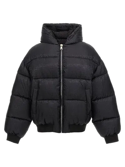 Balmain Pb-monogram Pattern Puffer Jacket In Black