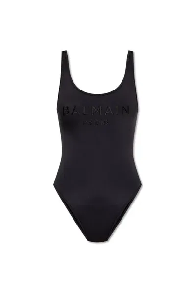 Balmain One Piece Swimsuit In Black