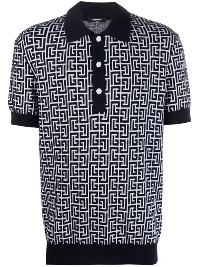 Balmain Polo Shirt With Print In White