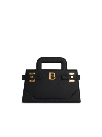 Balmain Small B-buzz Black Leather Bag