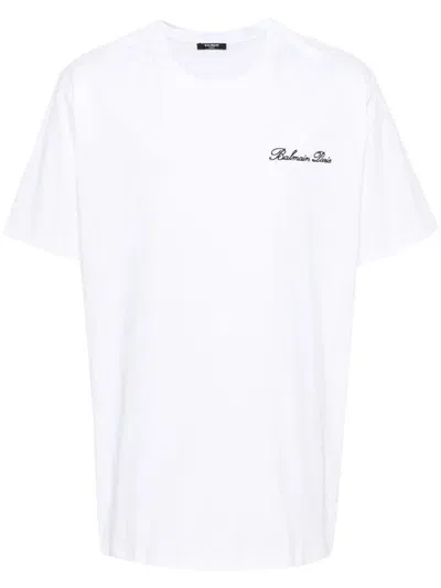 Balmain T-shirts And Polos Black In White