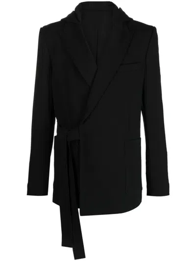 Balmain Tie-fastening Hooded Jacket In Schwarz