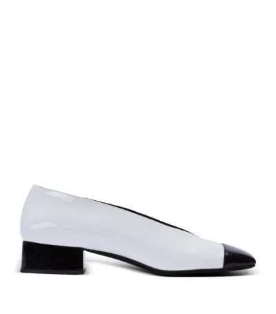 Balmain Two-tone Eden Ballet Flat 30 In White