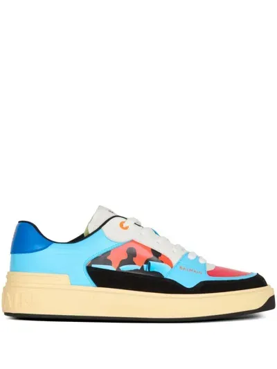 Balmain X Prince Gyasi B-court Flip Sneakers In Blue