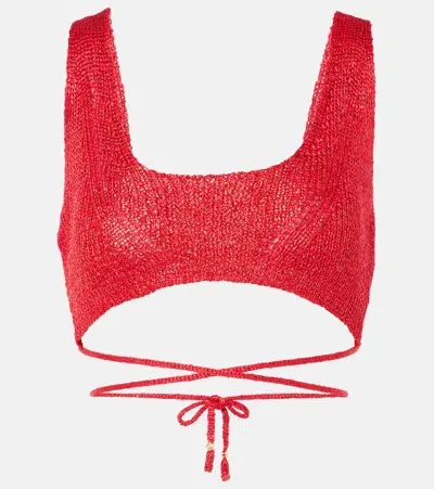 Bananhot Cropped-top Alma Aus Strick In Rot