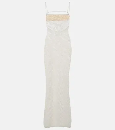 Bananhot Amelia Cotton-blend Maxi Dress In White