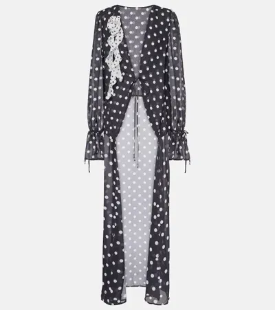 Bananhot Polka-dot Beach Cover-up In Black