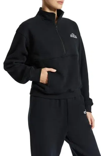 Bandier Les Sports Half Zip Pullover Sweatshirt In Black,white