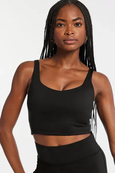 Bandier V-neck Tempo Crop Bra In Black