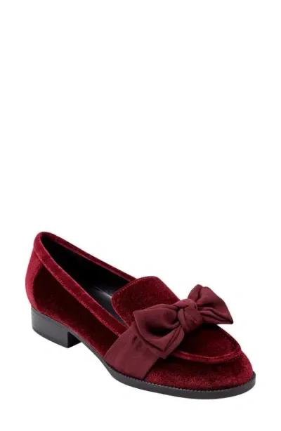 Bandolino Bow Loafer In Burgundy Velvet