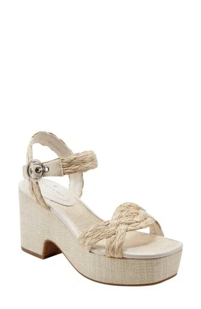 Bandolino Women's Sabinna Platform Braided Wedge Sandals In Light Natural - Manmade,faux Leather