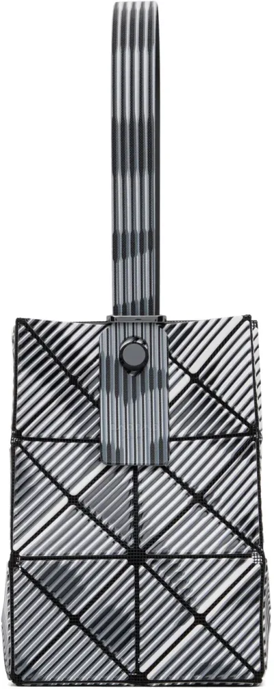 Bao Bao Issey Miyake White & Black Beam Bag In Grey