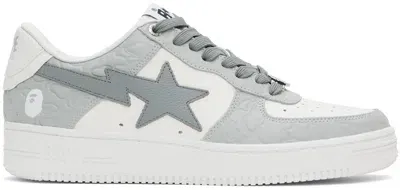 Bape White & Gray Sta #4 M1 Sneakers