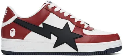 Bape White & Red  Sta Os #2 Sneakers In Bdb