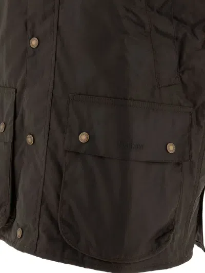 Baracuta Barbour X  Waxed Oversized Vest Jacket In Green