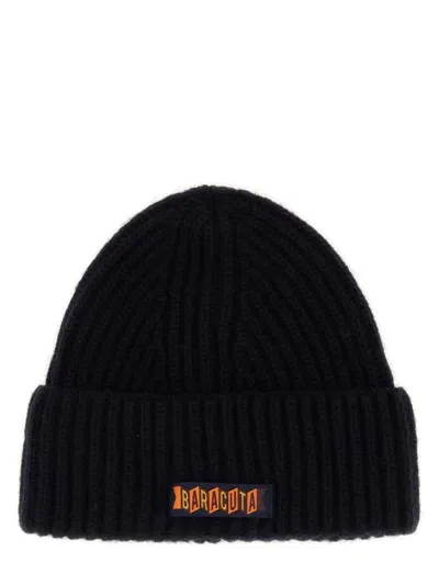 Baracuta Beanie Hat With Logo Patch In Blue