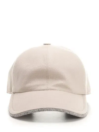 Barba Curved Peak Baseball Hat In Beige