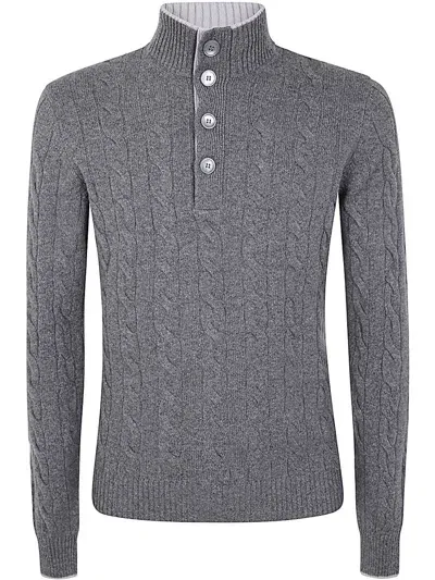 Barba Knitwear Polo Clothing In Grey