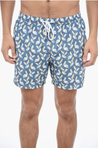 Barba Napoli All-over Printed Swim Shorts In Black