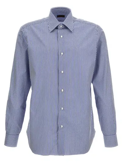 Barba Napoli Striped Shirt In Blue