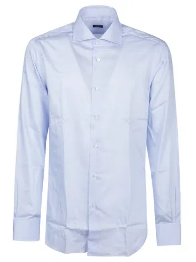 Barba Napoli Long Sleeve Neck Shirt In Blue