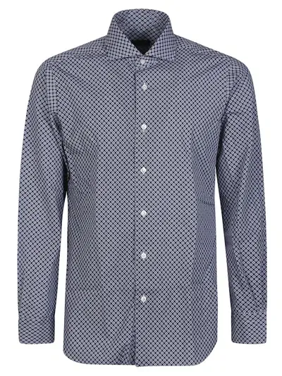 Barba Napoli Neck Shirt In Blue