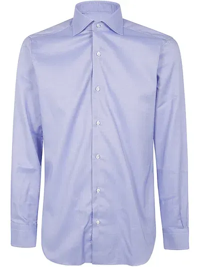 Barba Napoli Neck Shirt In Blue