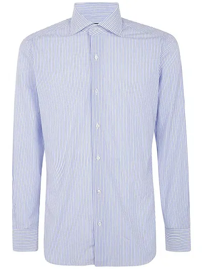 Barba Napoli Neck Shirt In Blue