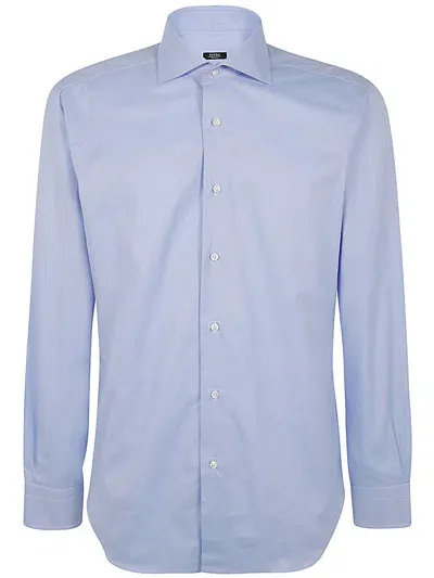 Barba Napoli Neck Shirt In Blue