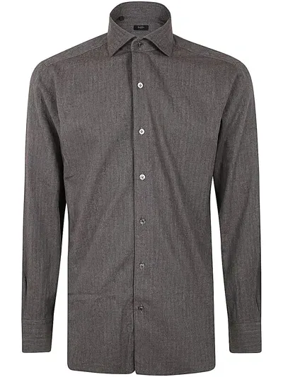 Barba Napoli Neck Shirt In Brown