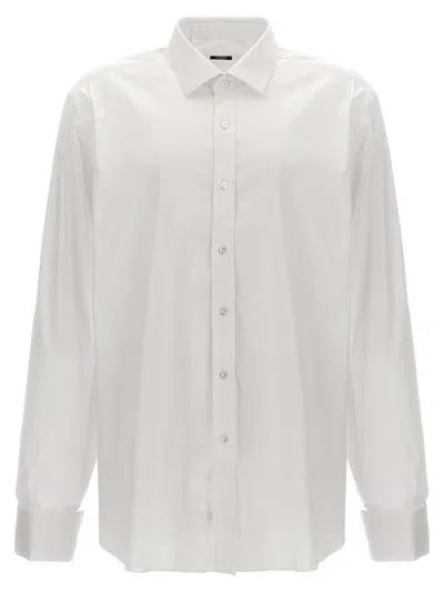 Barba Poplin Shirt In 白色的