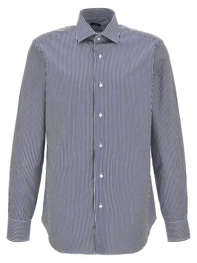 Barba Striped Shirt In Blue