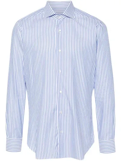 Barba Striped Shirt In Blue