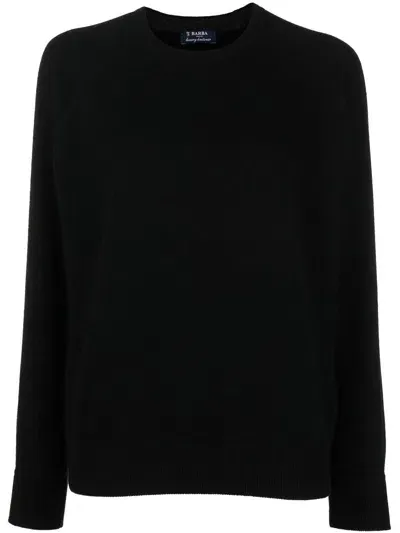 Barba Sleek Sweatshirt With Raglan Sleeves And Comfortable Fit In Black