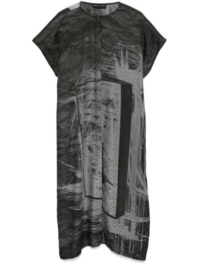 Barbara Bologna Graphic-print Midi Dress In Grau