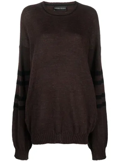 Barbara Bologna Stripe-detail Long-sleeve Jumper In Brown