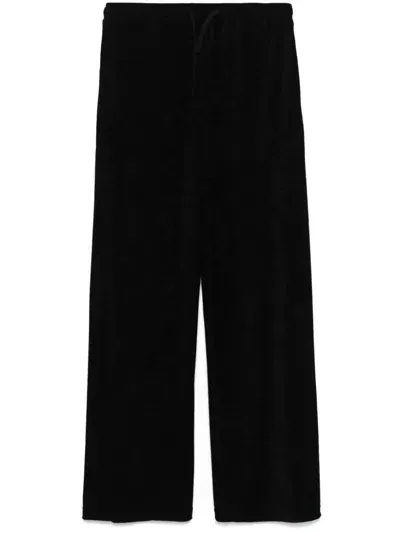 Barbara Bologna Towelling-finish Trousers In Schwarz