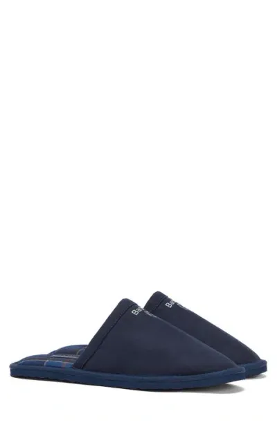 Barbour Everitt Sueded Mule Slipper In Navy