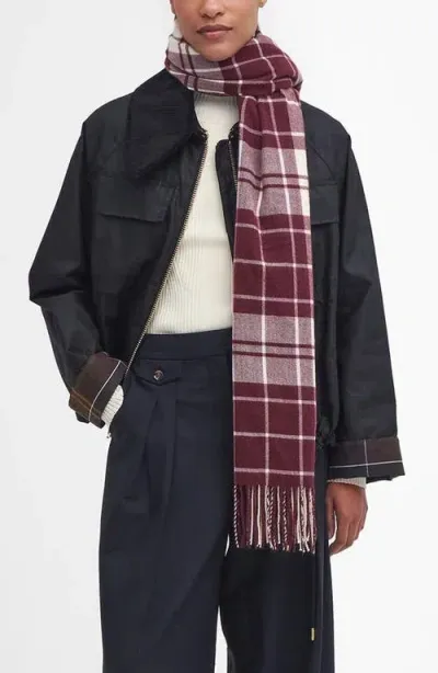 Barbour Hailes Tartan Scarf In Cabernet Purple