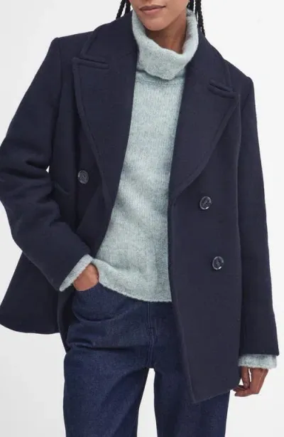 Barbour Ingrid Peacoat In Navy,hessian