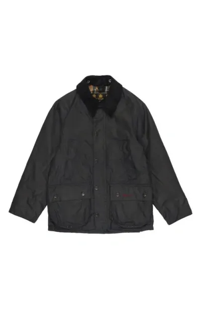 Barbour Kids' Bedale Waxed Cotton Jacket In Navy