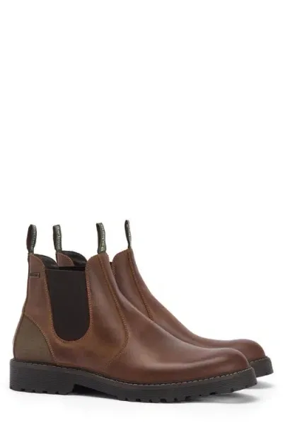 Barbour Patton Waterproof Chelsea Boot In Teak