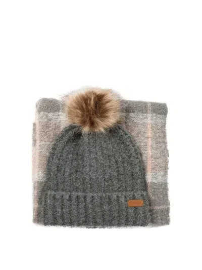 Barbour "saltburn" Beanie And Scarf Set