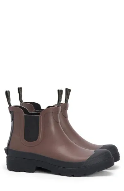 Barbour Storm Waterproof Chelsea Rain Boot In Dark Sand/black