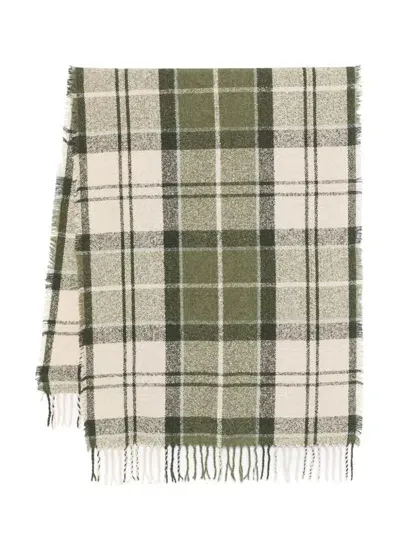 Barbour Tartan Bouclé Scarf In Neutrals