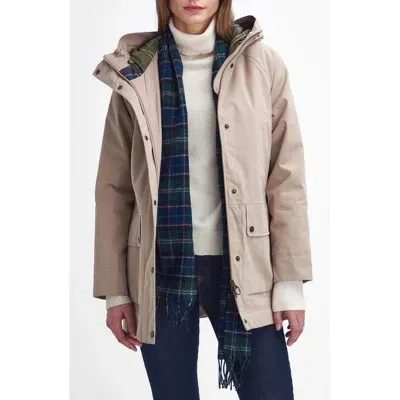 Barbour Winter Beadnel Hooded Coat In Sand Dune