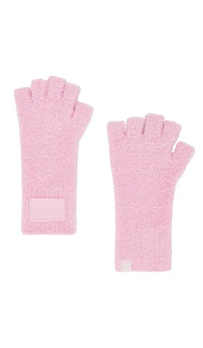 Barefoot Dreams Cozychic Barbie Fingerless Gloves In Barbie Pink