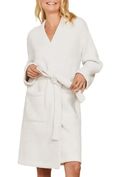 Barefoot Dreams Cozychic® Short Robe In Heather Almond/pearl